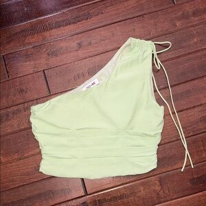 DO+BE Mint Asymmetrical Crop Top